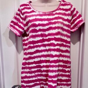 Talbots Pink and White dress or beach coverup size M
